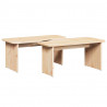 Stolik kawowy 2 pcs Naturalny Lite drewno sosnowe