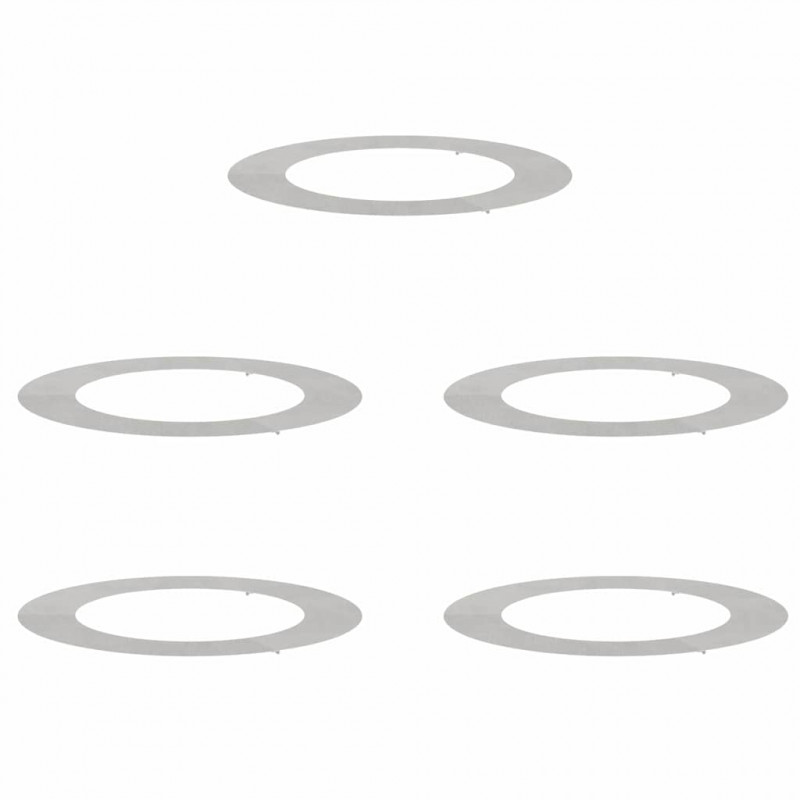 odpowiedni dla płaskich pierścieni drzewa 5 pcs Srebrny