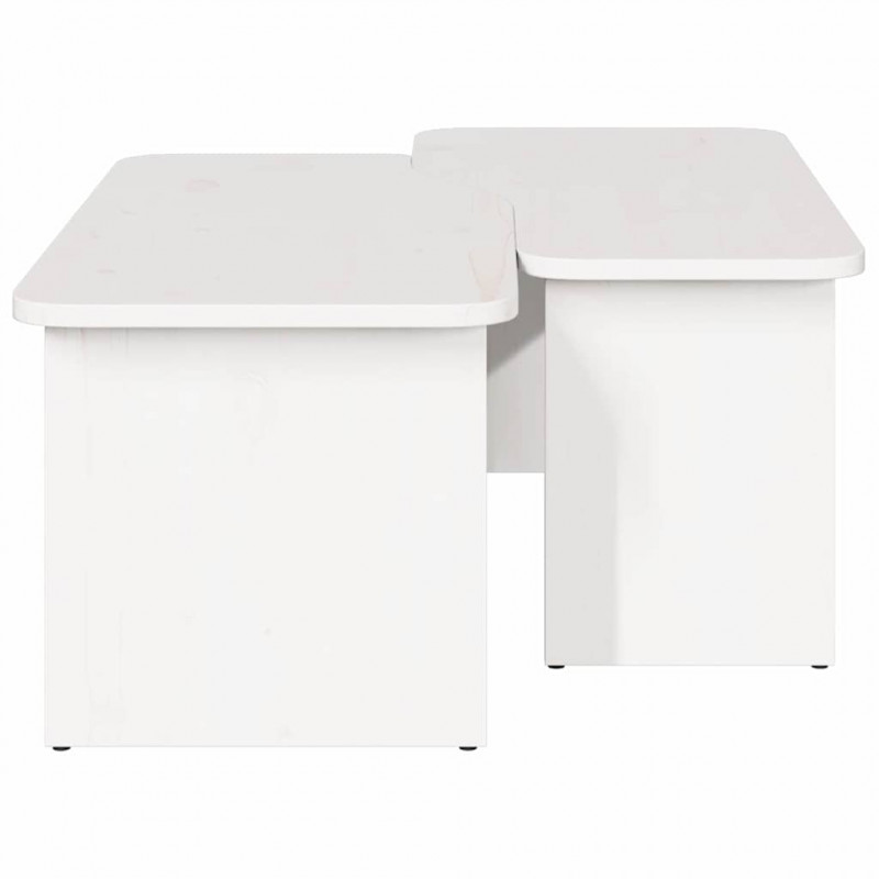 Stolik kawowy 2 pcs Biały Lite drewno sosnowe