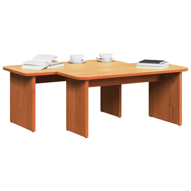 Stolik kawowy 2 pcs Woskowy Brąz Lite drewno sosnowe