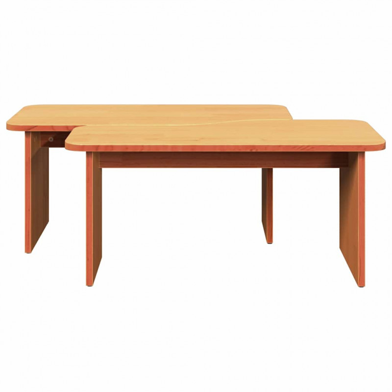 Stolik kawowy 2 pcs Woskowy Brąz Lite drewno sosnowe