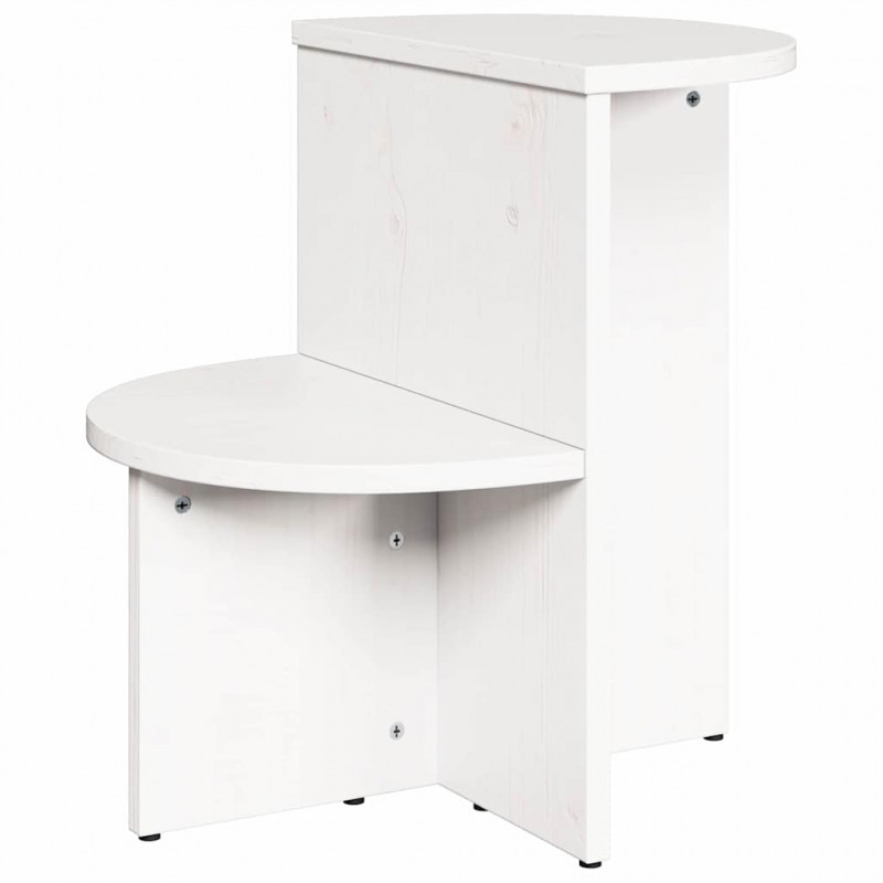 Stolik kawowy Biały 50 x 40 x 50 cm Lite drewno sosnowe