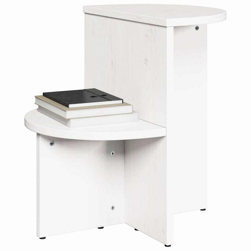 Stolik kawowy Biały 50 x 40 x 50 cm Lite drewno sosnowe