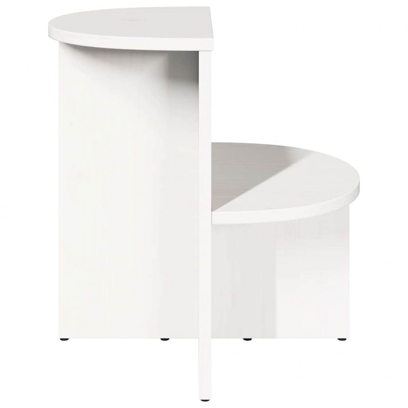 Stolik kawowy Biały 50 x 40 x 50 cm Lite drewno sosnowe