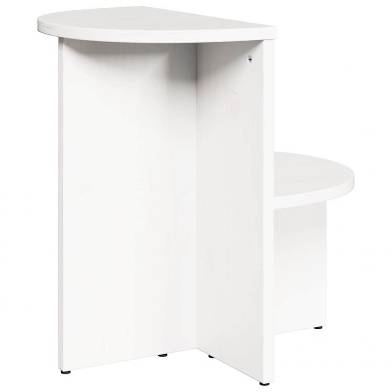 Stolik kawowy Biały 50 x 40 x 50 cm Lite drewno sosnowe