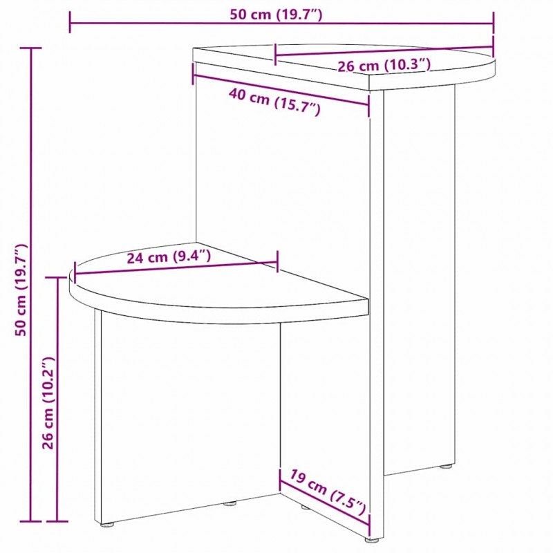 Stolik kawowy Biały 50 x 40 x 50 cm Lite drewno sosnowe