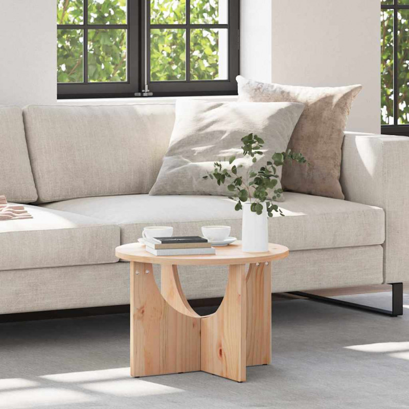 Stolik kawowy Naturalny 50 x 50 x 35 cm Lite drewno sosnowe