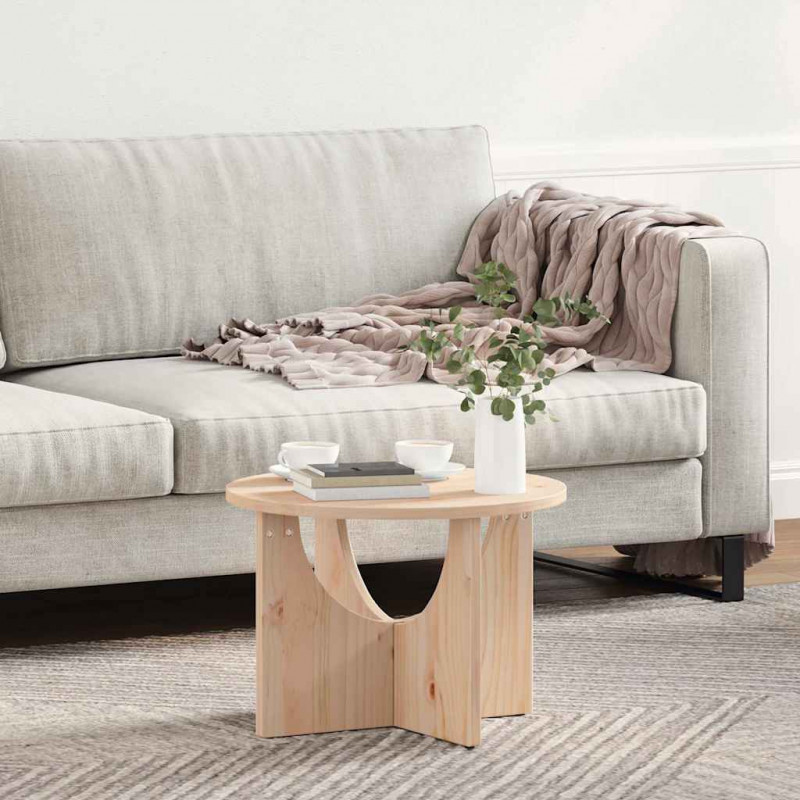 Stolik kawowy Naturalny 50 x 50 x 35 cm Lite drewno sosnowe