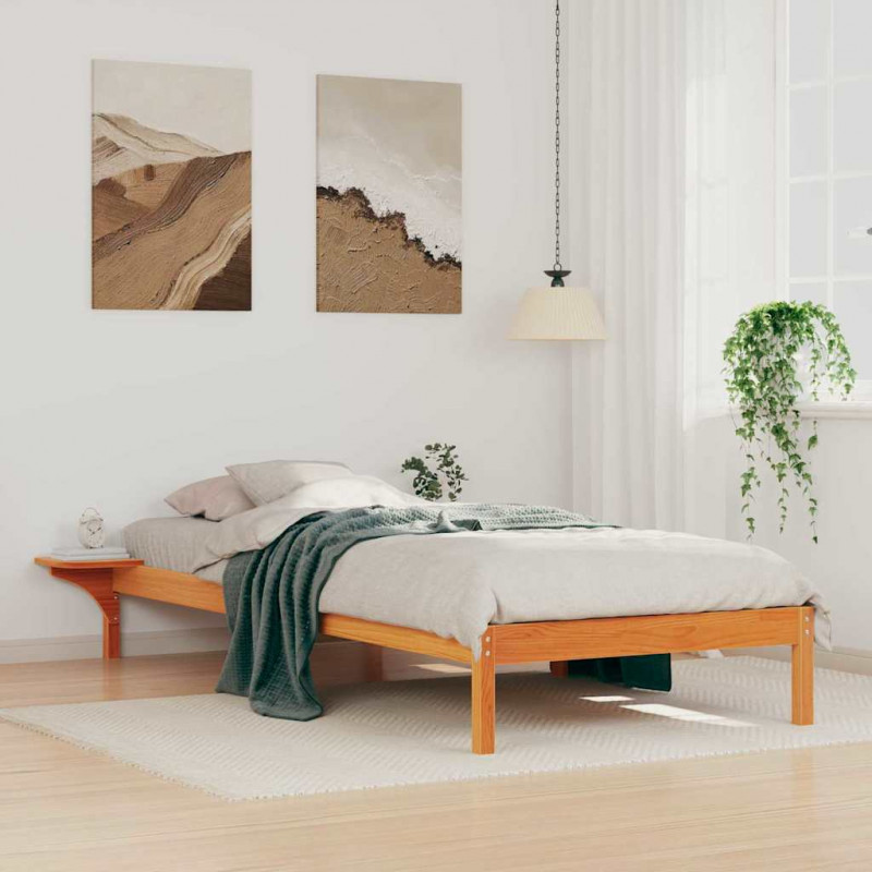 Łóżko z bocznymi stolikami Woskowy Brąz 80 x 220 cm