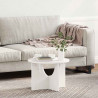 Stolik kawowy Biały 50 x 50 x 35 cm Lite drewno sosnowe