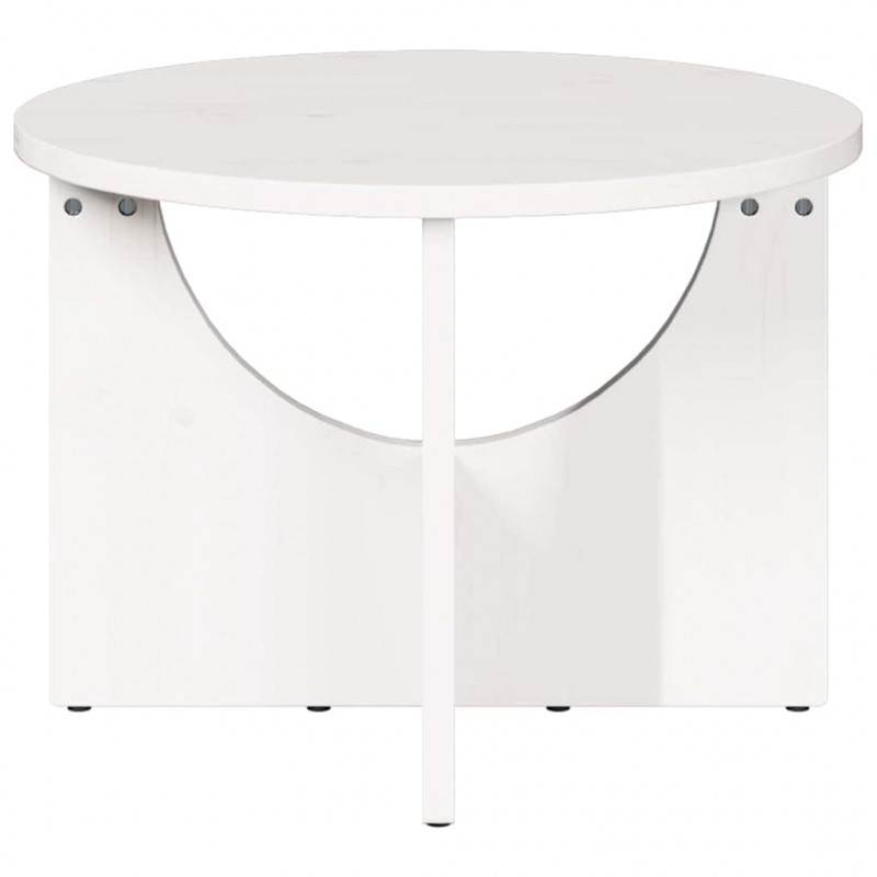 Stolik kawowy Biały 50 x 50 x 35 cm Lite drewno sosnowe