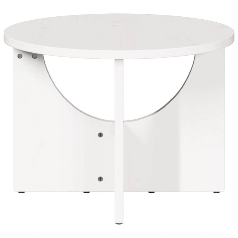 Stolik kawowy Biały 50 x 50 x 35 cm Lite drewno sosnowe