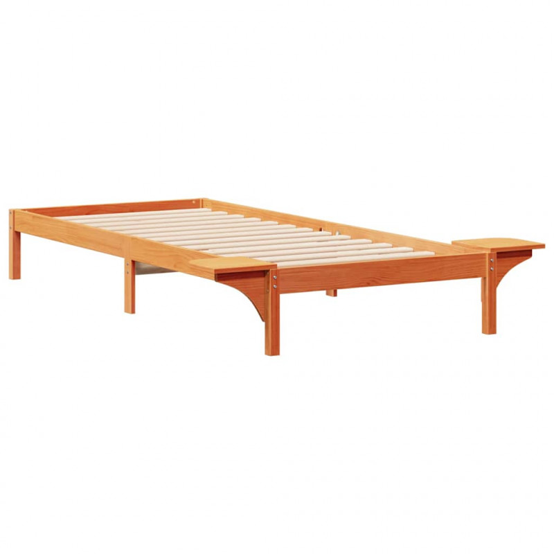 Łóżko z bocznymi stolikami Woskowy Brąz 80 x 220 cm