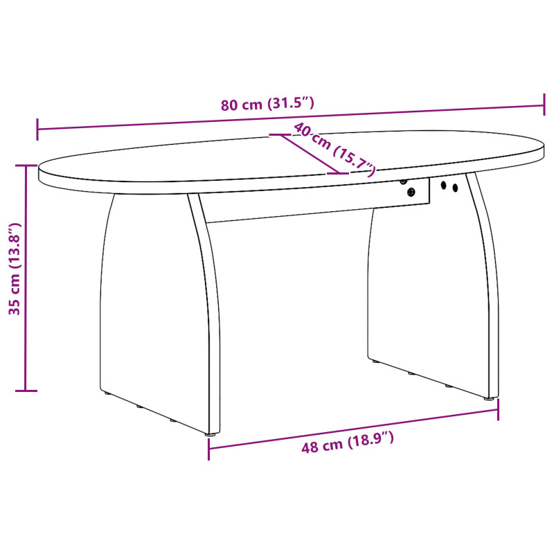 Stolik kawowy Brązowy 80 x 40 x 35 cm Lite drewno sosnowe