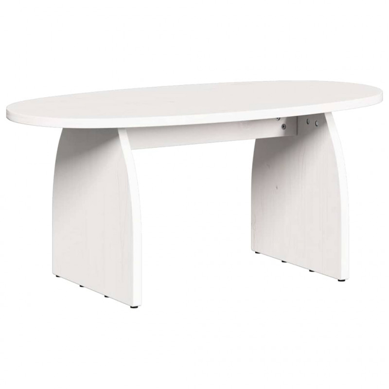 Stolik kawowy Biały 80 x 40 x 35 cm Lite drewno sosnowe