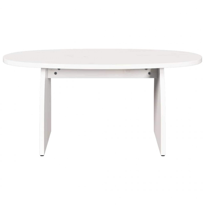 Stolik kawowy Biały 80 x 40 x 35 cm Lite drewno sosnowe
