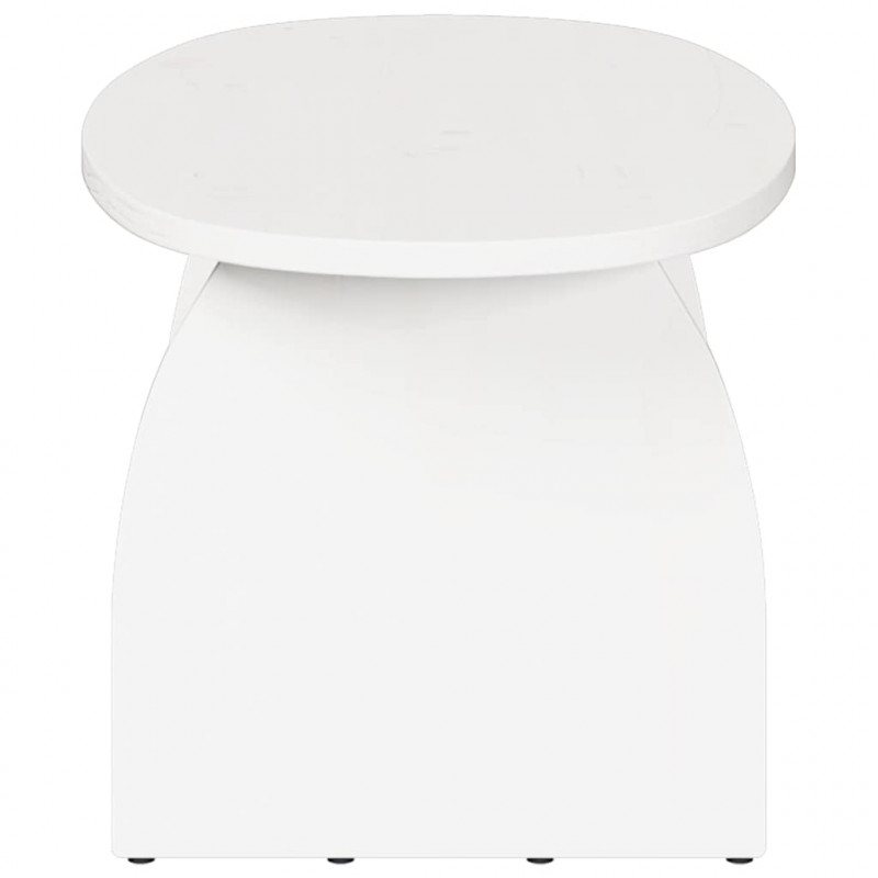 Stolik kawowy Biały 80 x 40 x 35 cm Lite drewno sosnowe