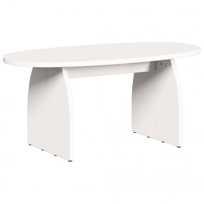 Stolik kawowy Biały 80 x 40 x 35 cm Lite drewno sosnowe
