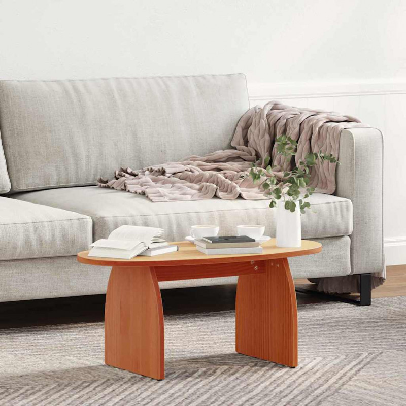 Stolik kawowy Woskowy Brąz 80 x 40 x 35 cm Lite drewno sosnowe