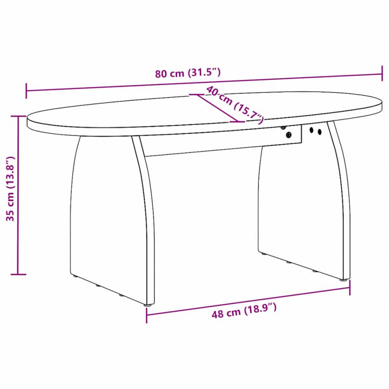 Stolik kawowy Woskowy Brąz 80 x 40 x 35 cm Lite drewno sosnowe