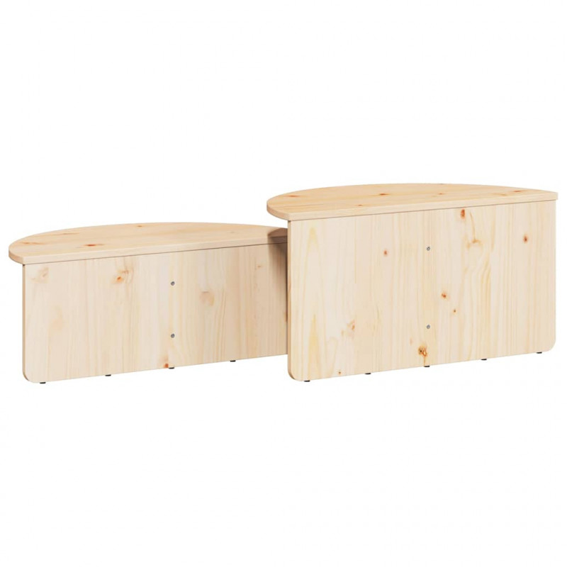 Stolik kawowy 2 pcs Naturalny Lite drewno sosnowe