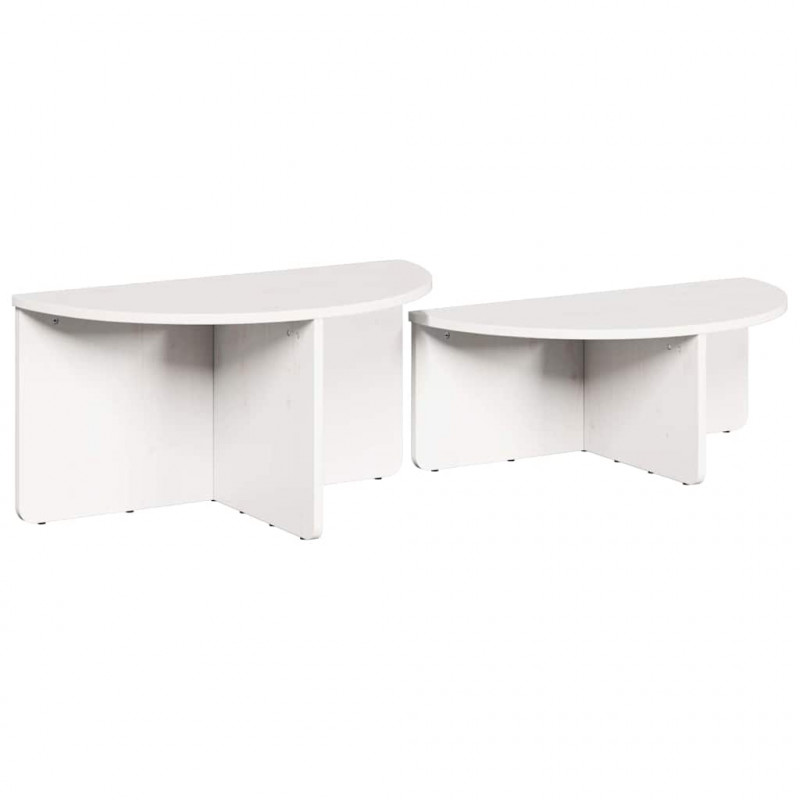Stolik kawowy 2 pcs Biały Lite drewno sosnowe