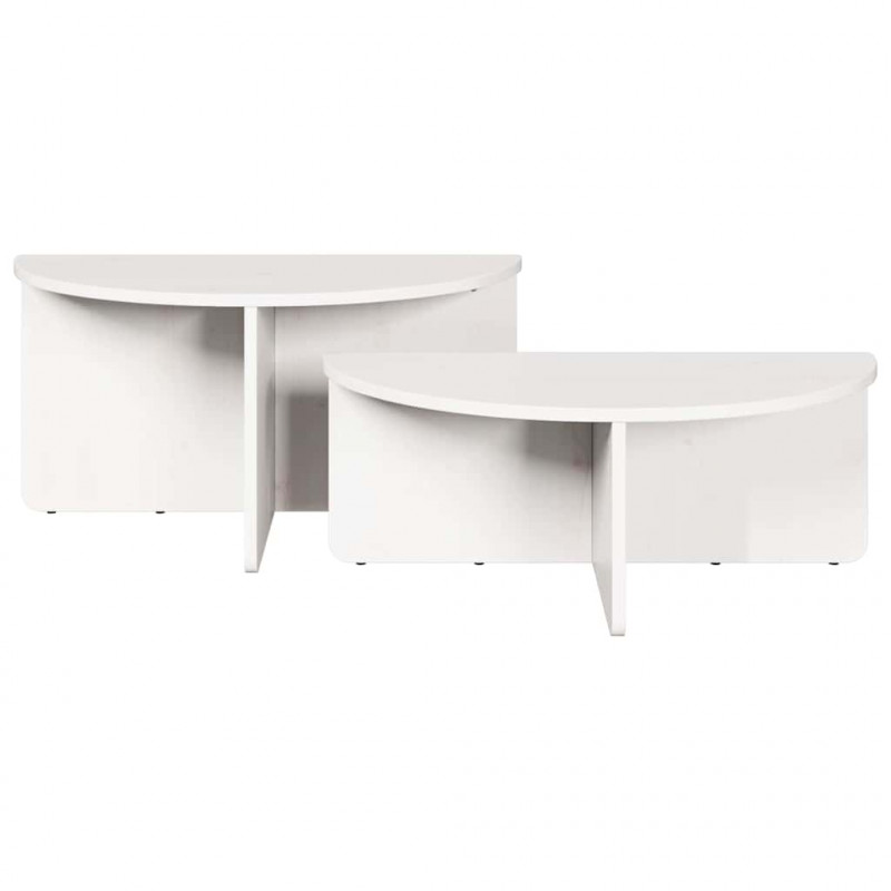 Stolik kawowy 2 pcs Biały Lite drewno sosnowe