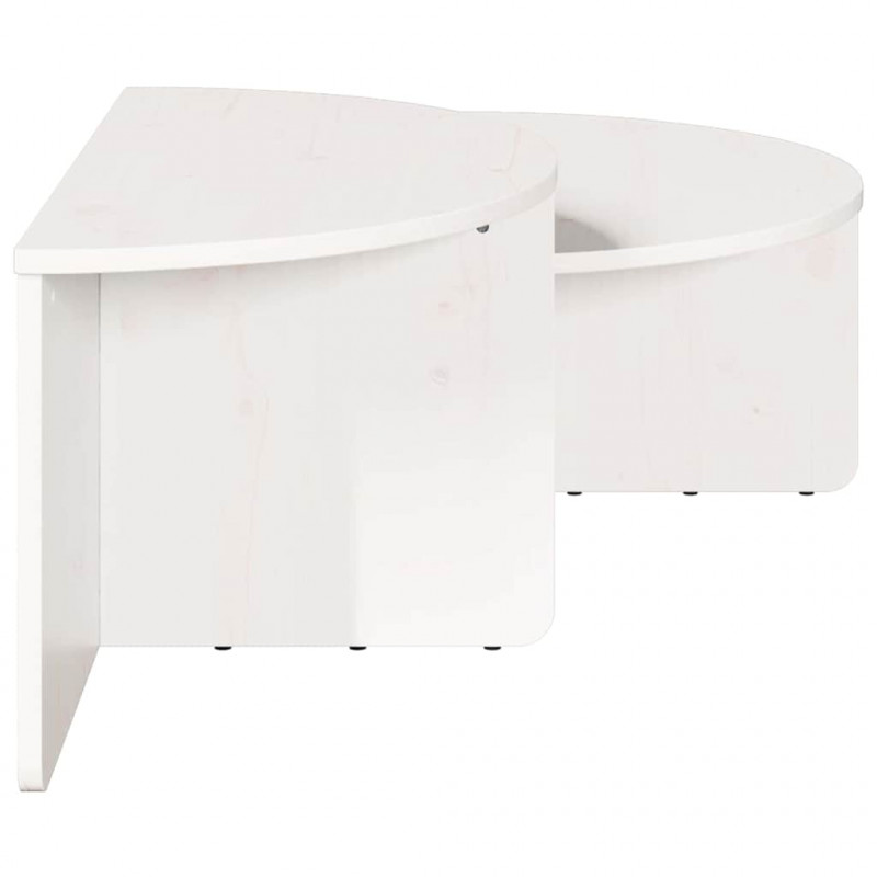 Stolik kawowy 2 pcs Biały Lite drewno sosnowe