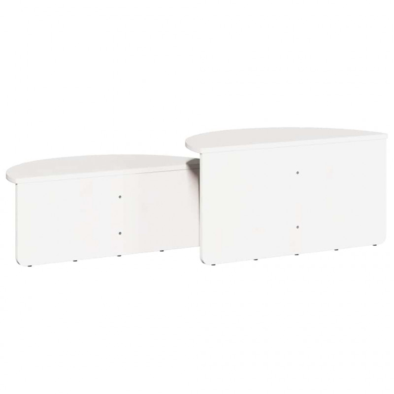 Stolik kawowy 2 pcs Biały Lite drewno sosnowe