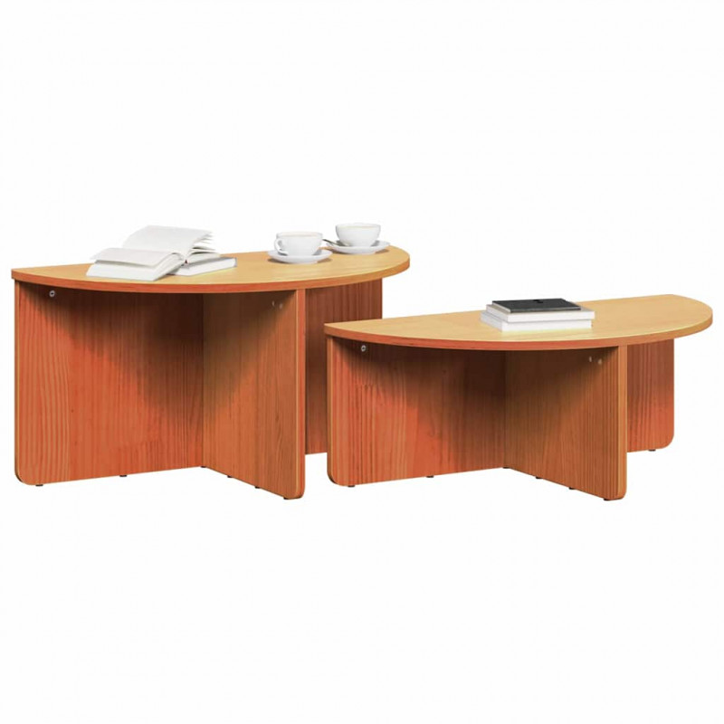 Stolik kawowy 2 pcs Woskowy Brąz Lite drewno sosnowe