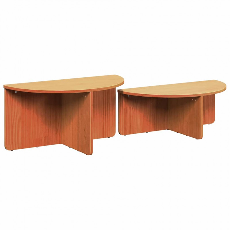 Stolik kawowy 2 pcs Woskowy Brąz Lite drewno sosnowe