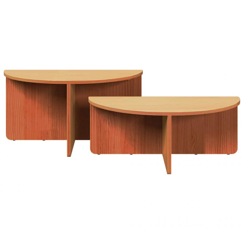 Stolik kawowy 2 pcs Woskowy Brąz Lite drewno sosnowe