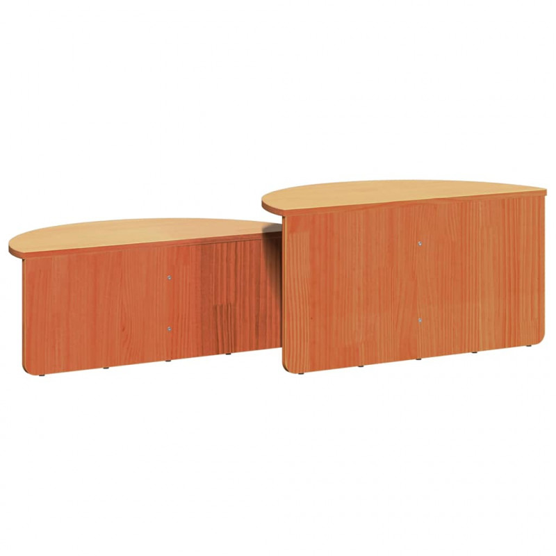Stolik kawowy 2 pcs Woskowy Brąz Lite drewno sosnowe