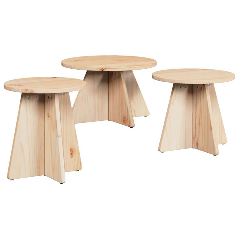 Stolik kawowy 3 pcs Naturalny