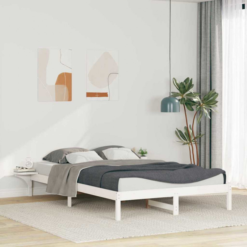 Łóżko z bocznymi stolikami Biały 160 x 220 cm