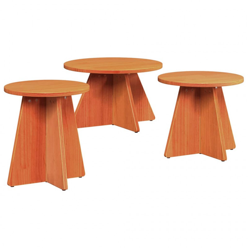 Stolik kawowy 3 pcs Woskowy Brąz