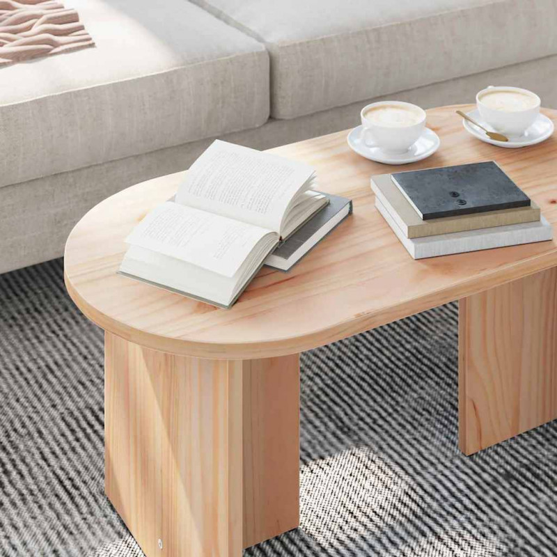 Stolik kawowy Naturalny 80 x 39,5 x 35 cm Lite drewno sosnowe