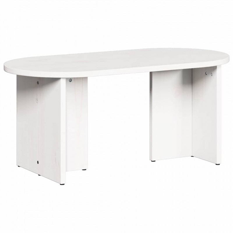 Stolik kawowy Biały 80 x 39,5 x 35 cm Lite drewno sosnowe