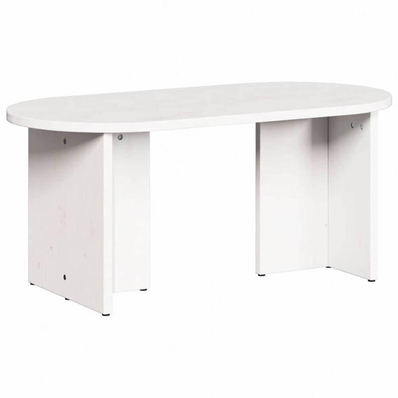 Stolik kawowy Biały 80 x 39,5 x 35 cm Lite drewno sosnowe