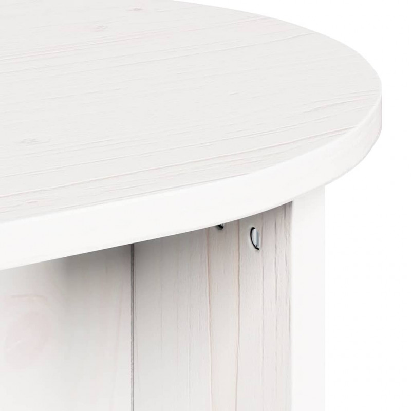 Stolik kawowy Biały 80 x 39,5 x 35 cm Lite drewno sosnowe