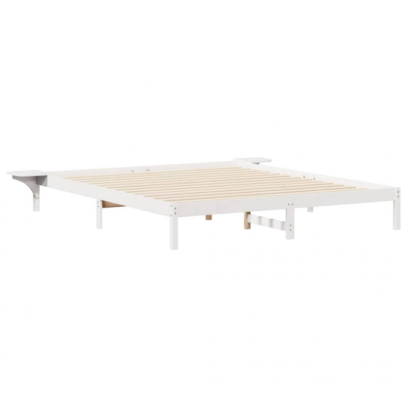 Łóżko z bocznymi stolikami Biały 200 x 220 cm