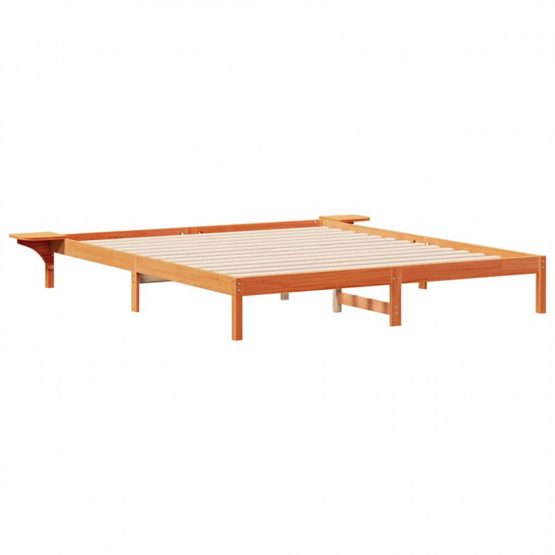 Łóżko z bocznymi stolikami Woskowy Brąz 200 x 220 cm