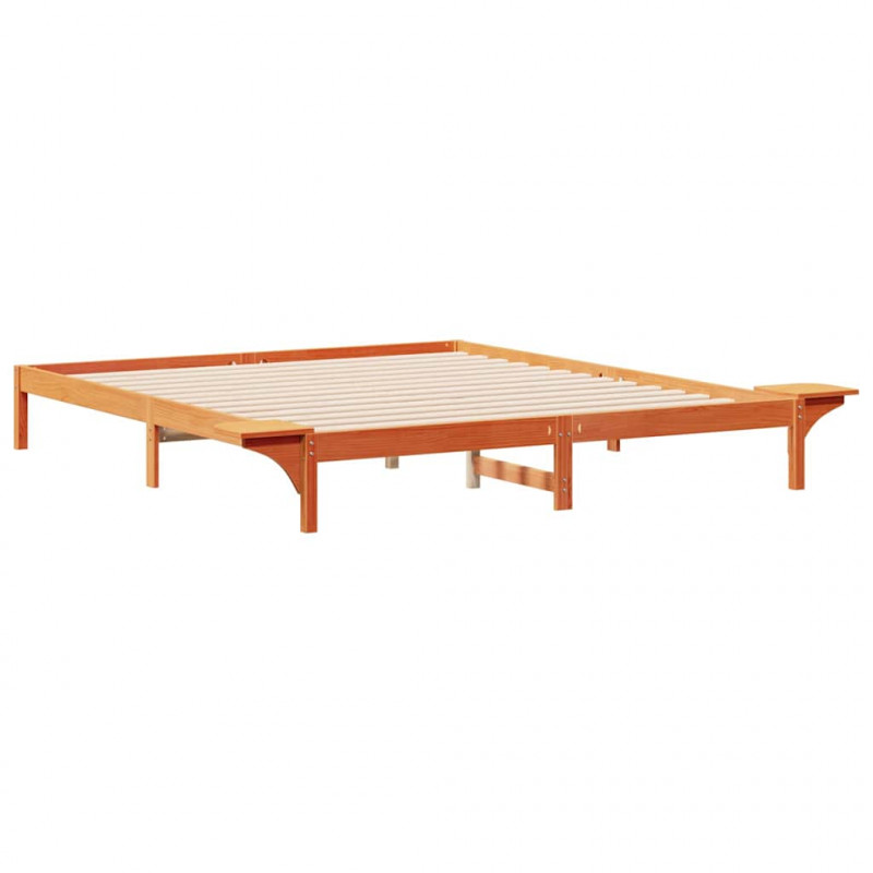 Łóżko z bocznymi stolikami Woskowy Brąz 200 x 220 cm