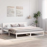 Ramka łóżka Z zagłówkiem Biały 200 x 200 cm Lite drewno sosnowe