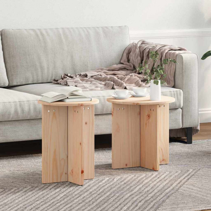 Stolik kawowy 2 pcs Naturalny