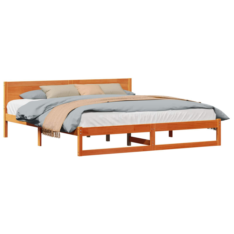 Ramka łóżka Woskowy Brąz 200 x 200 cm Lite drewno sosnowe