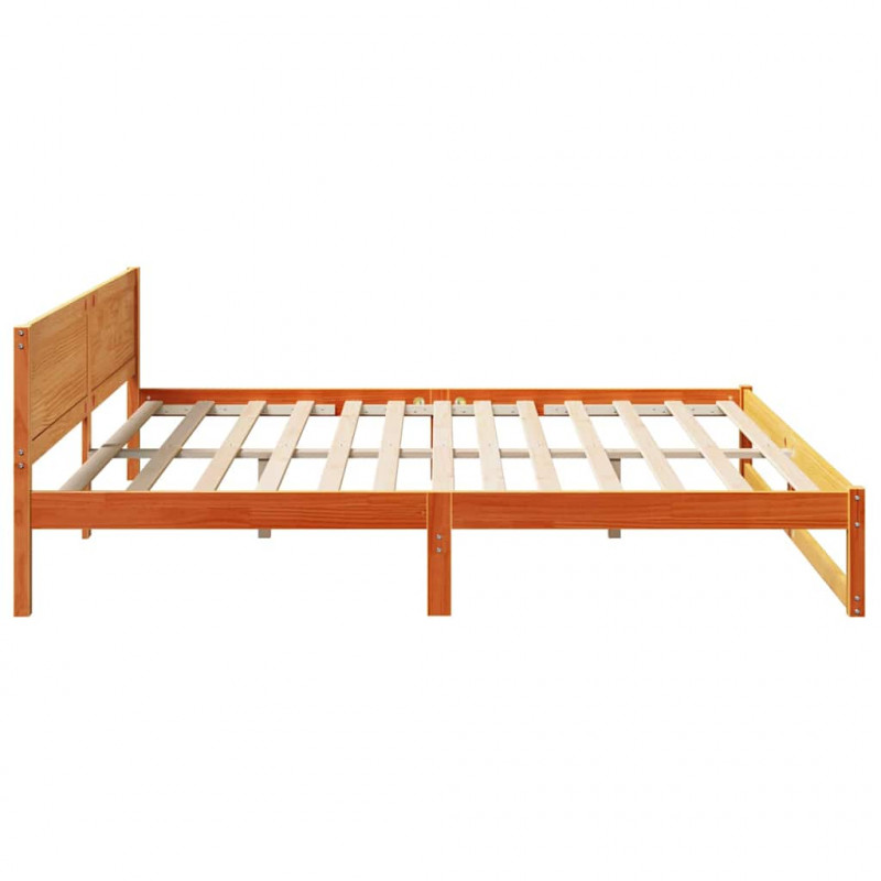 Ramka łóżka Woskowy Brąz 200 x 200 cm Lite drewno sosnowe