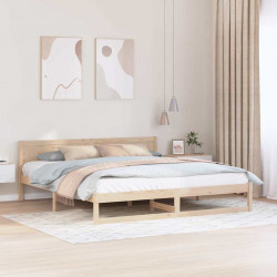 Ramka łóżka Naturalny 180 x 200 cm Lite drewno sosnowe