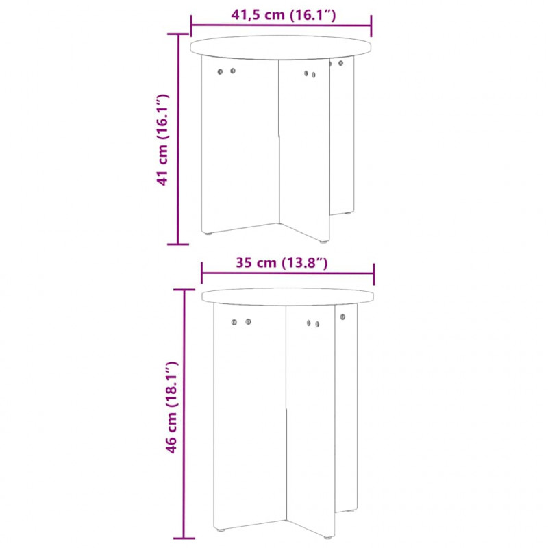 Stolik kawowy 2 pcs Woskowy Brąz