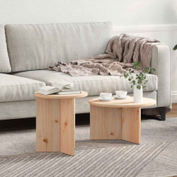 Stolik kawowy 2 pcs Naturalny Lite drewno sosnowe